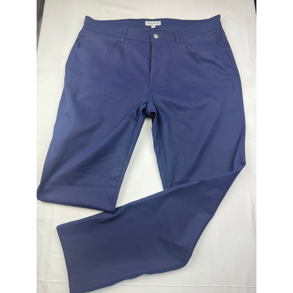 Peter Millar eb66 Performance Pants 34/32 Navy Blue Classic Fit 5-Pocket Golf